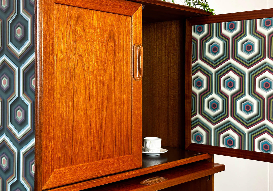 G Plan Fresco Teak Cabinet, Retro Mid Century Drinks Cabinet, Geometric Design