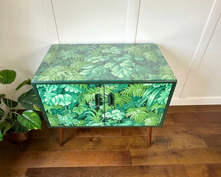 Vintage G Plan, Biophilic Green Small Sideboard, Green Forest TV Unit