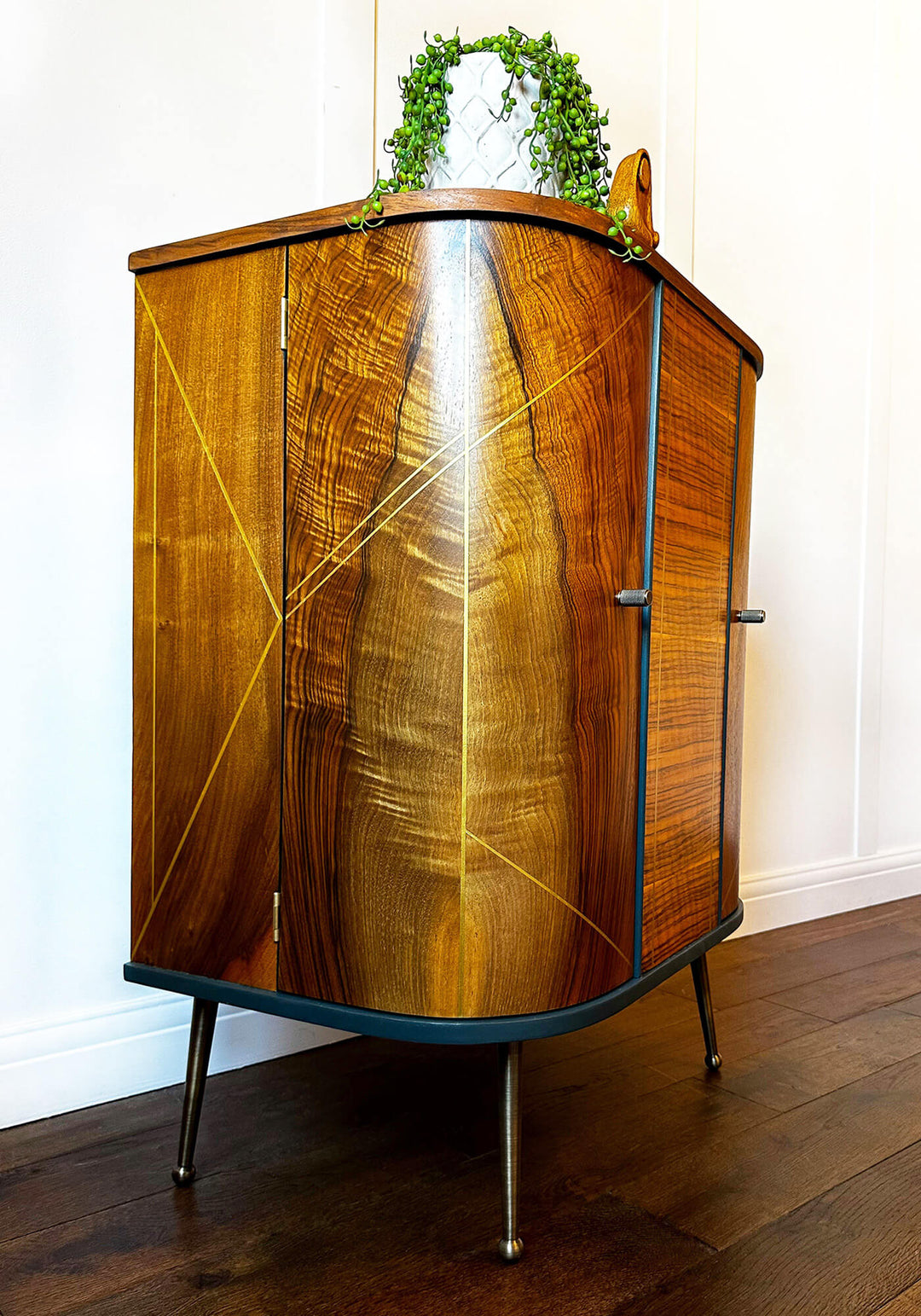 Geometric Mini Bar, Small Drinks Cabinet, Art Deco Cocktail Cabinet