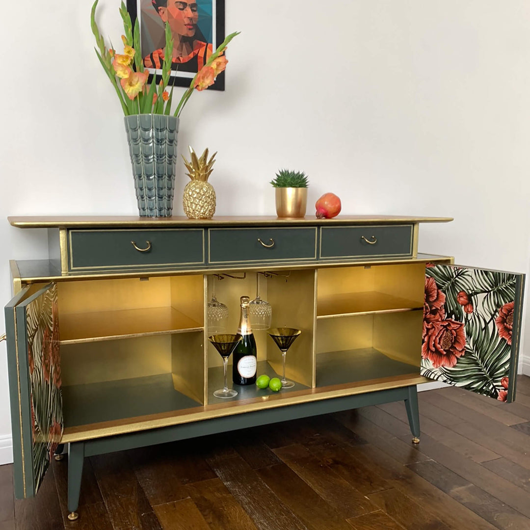 Vintage G Plan, Mid Century Tropical Floral TV Unit