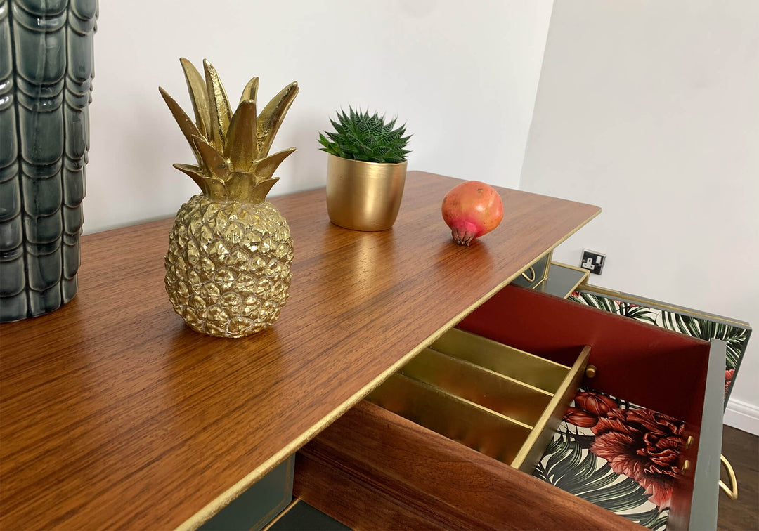 Vintage G Plan, Mid Century Tropical Floral TV Unit