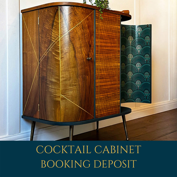 Art Deco Walnut Drinks Cocktail Cabinet